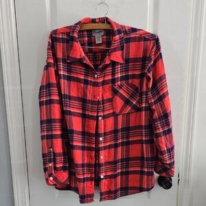 Wrangler Red and Blue Blouse Classic Top